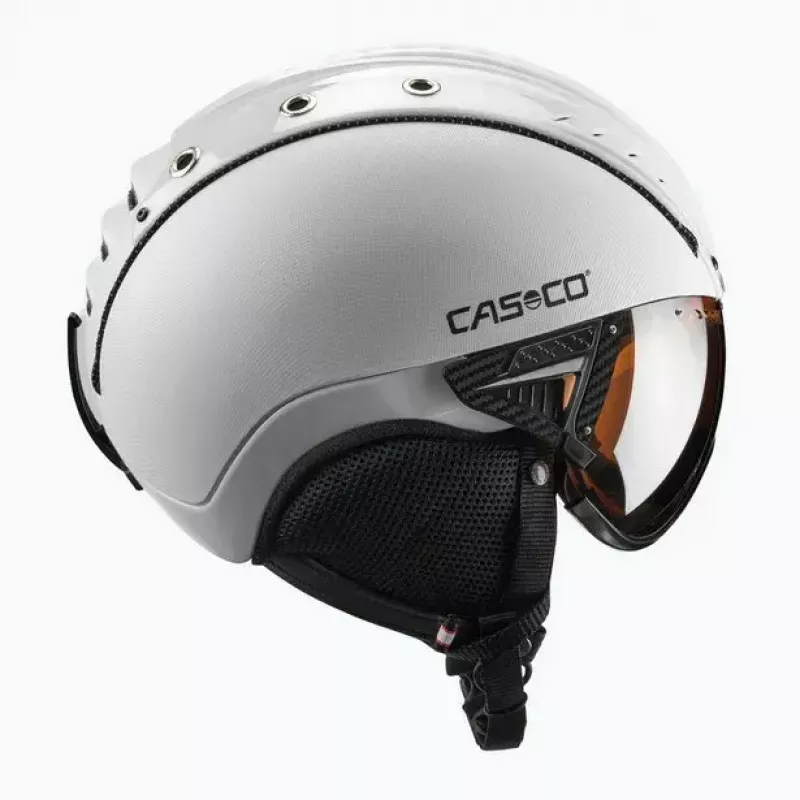 Skihelm Casco SP-2 Carbonic Vizier wit maat S (52-54 cm)