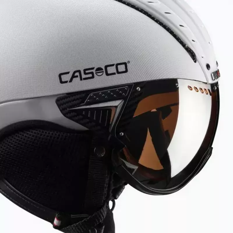 Skihelm Casco SP-2 Carbonic Vizier wit maat S (52-54 cm)