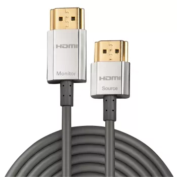 Lindy 4,5 m CROMO slanke High Speed HDMI-kabel met Ethernet, 4,5 m, HDMI type A (standaard), HDMI type A (standaard), 3D, zwart, goud, zilver
