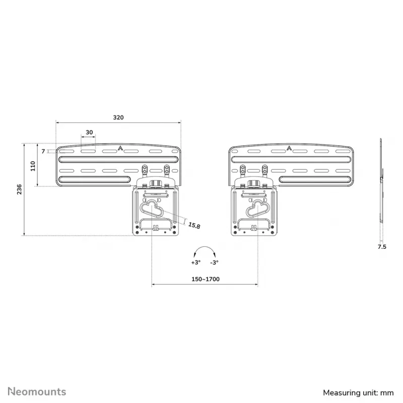 Neomounts WL30-265BL1 tv-muurbeugel 43-85 inch Samsung-schermen - ultraplat