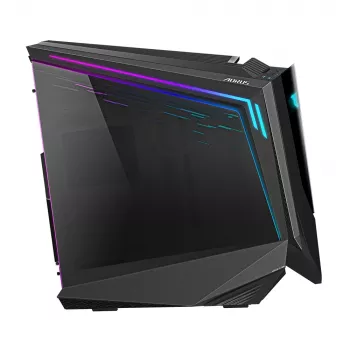 GIGABYTE AORUS C700 GLASS pc-behuizing – full-tower, ondersteunt tot E-ATX & 420-mm-radiatoren, voorgeïnstalleerde 5x 120-mm-ventilatoren, USB 3.1 Type-C, RGB Fusion