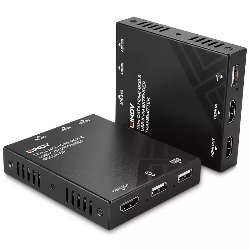 KVM-extender Lindy 120 m Cat.6 HDMI en USB zender & ontvanger