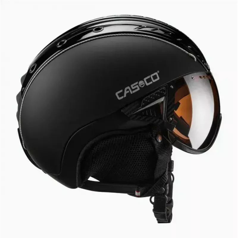 Skihelm Casco SP-2 Carbonic Visor, maat M (55–57 cm), zwart