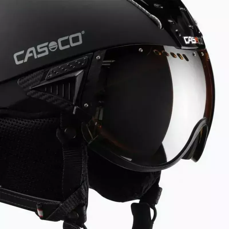 Skihelm Casco SP-2 Carbonic Visor, maat M (55–57 cm), zwart