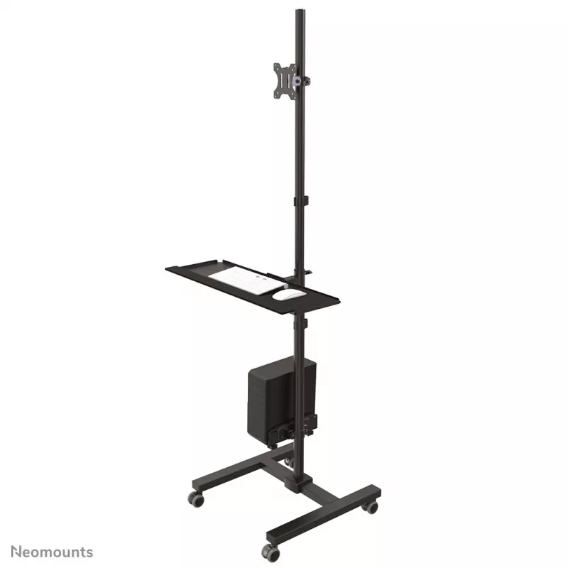 Neomounts FPMA-MOBILE1700 mobiel werkstation, 10-32 inch (25,4-81,3 cm), max. 8 kg, VESA 75x75-100x100, hoogte 94-175 cm, staal, zwart