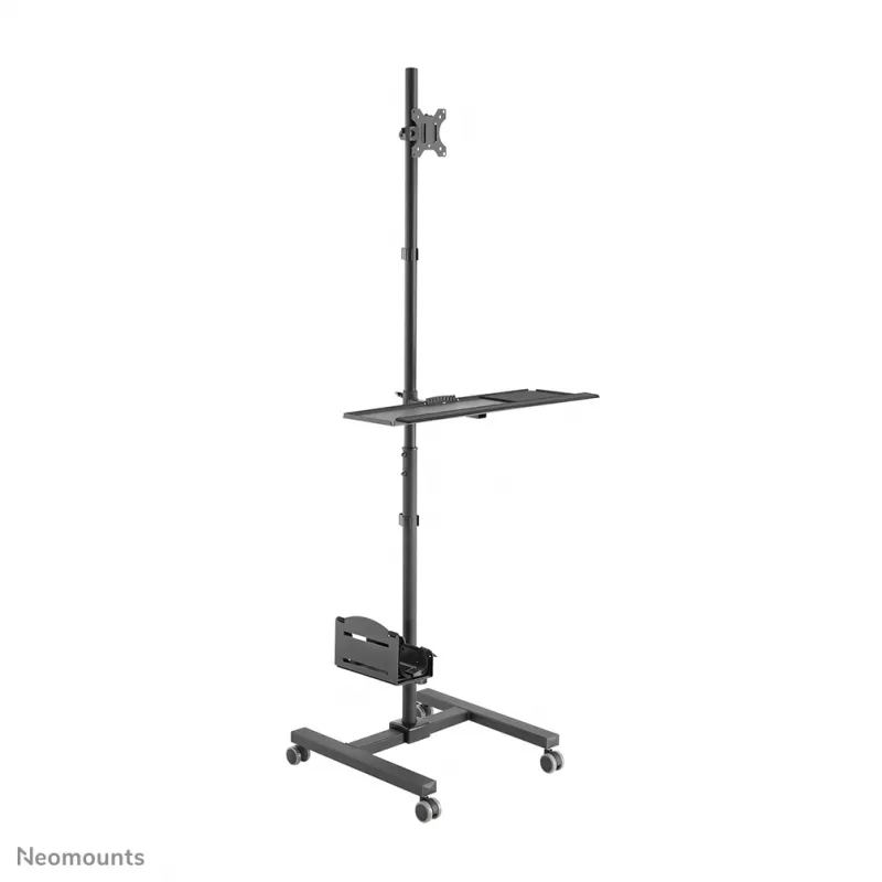 Neomounts FPMA-MOBILE1700 mobiel werkstation, 10-32 inch (25,4-81,3 cm), max. 8 kg, VESA 75x75-100x100, hoogte 94-175 cm, staal, zwart