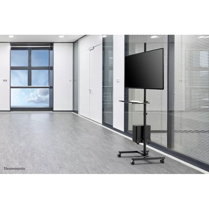 Neomounts FPMA-MOBILE1700 mobiel werkstation, 10-32 inch (25,4-81,3 cm), max. 8 kg, VESA 75x75-100x100, hoogte 94-175 cm, staal, zwart