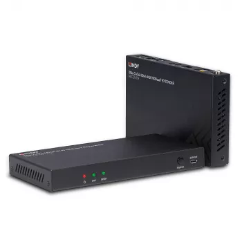HDMI-extender set zender & ontvanger Lindy 100 m Cat.6 4K60 audio IR RS-232