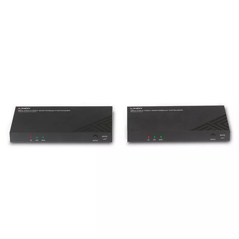 HDMI-extender set zender & ontvanger Lindy 100 m Cat.6 4K60 audio IR RS-232