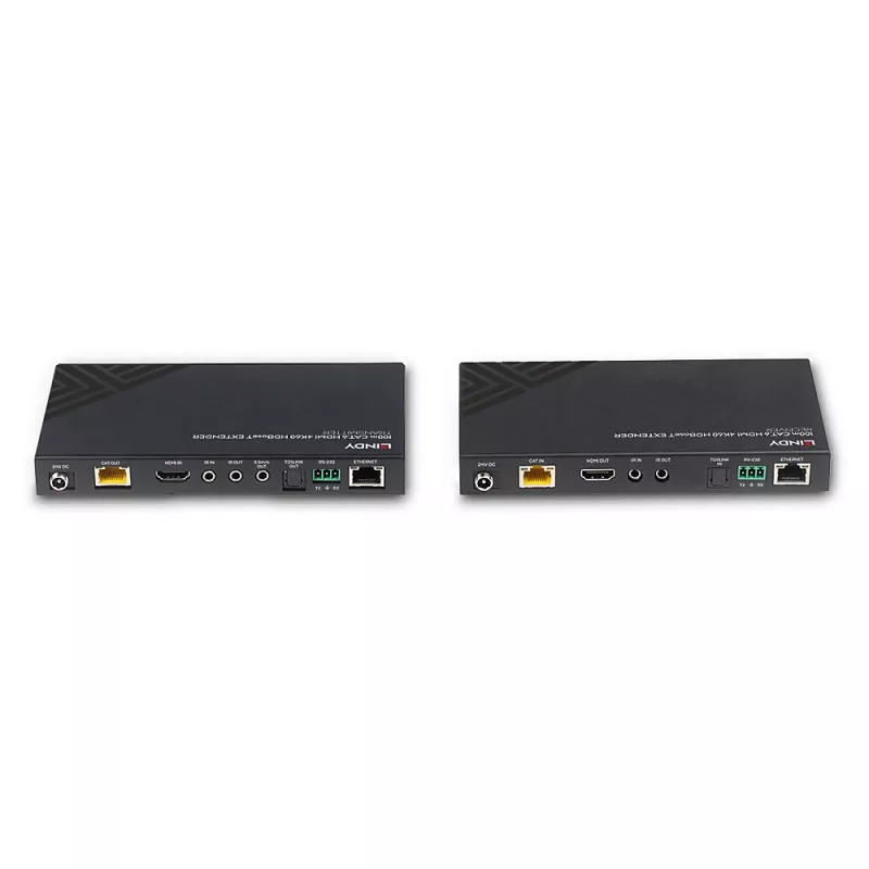 HDMI-extender set zender & ontvanger Lindy 100 m Cat.6 4K60 audio IR RS-232