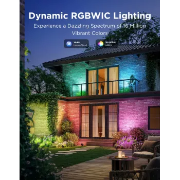 Buitenstraler Govee H7093 RGBICWW 750 lm Wi-Fi 2,4 GHz, RGB + warmwit