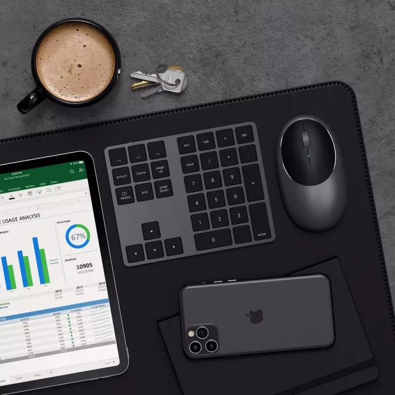 Satechi ST-XLABKM Extended draadloos Bluetooth-numeriek toetsenbord, spacegrijs