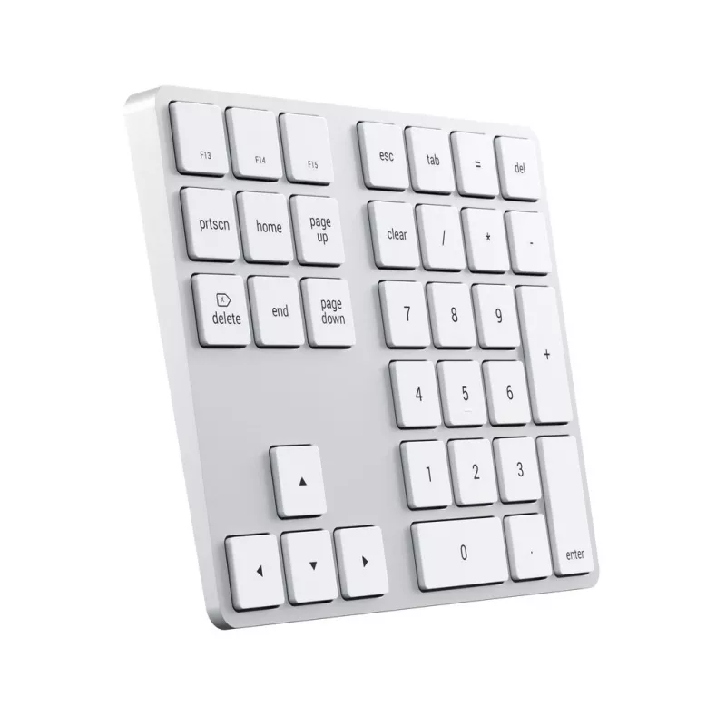 Satechi ST-XLABKS Extended draadloos Bluetooth-numeriek toetsenbord, zilver
