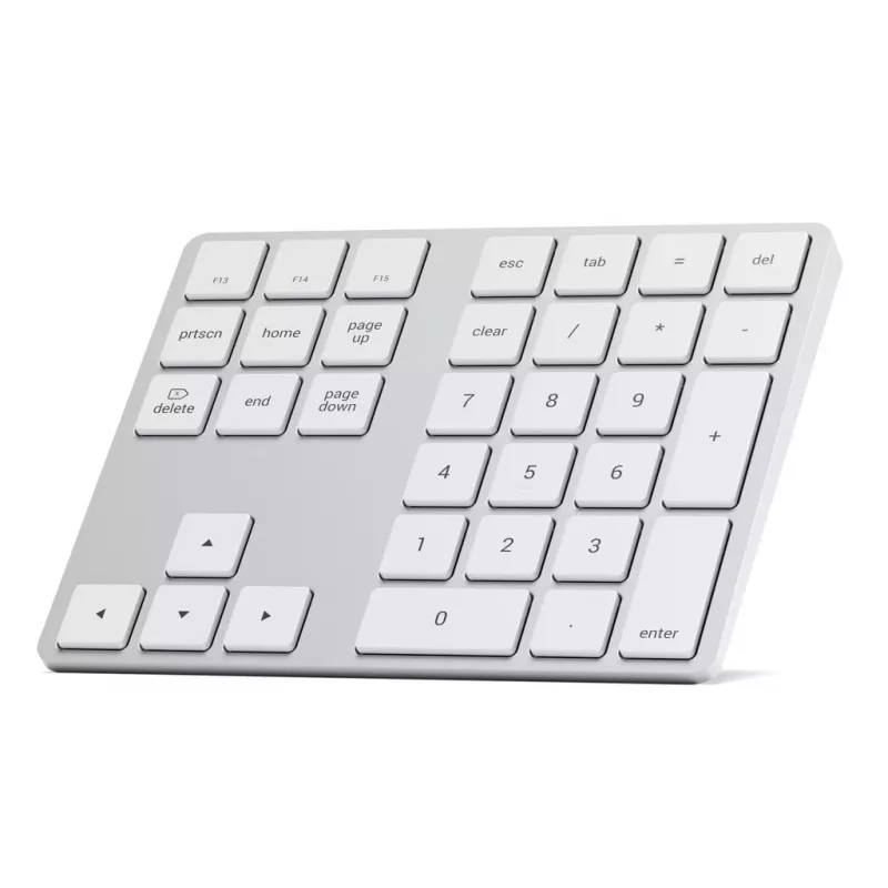 Satechi ST-XLABKS Extended draadloos Bluetooth-numeriek toetsenbord, zilver