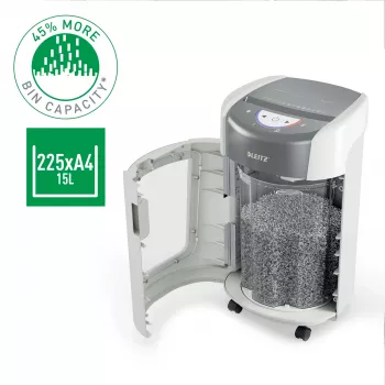 Leitz IQ OptiMax Home Office 225 microsnijder papierversnipperaar veiligheidsniveau P5 15 L – wit