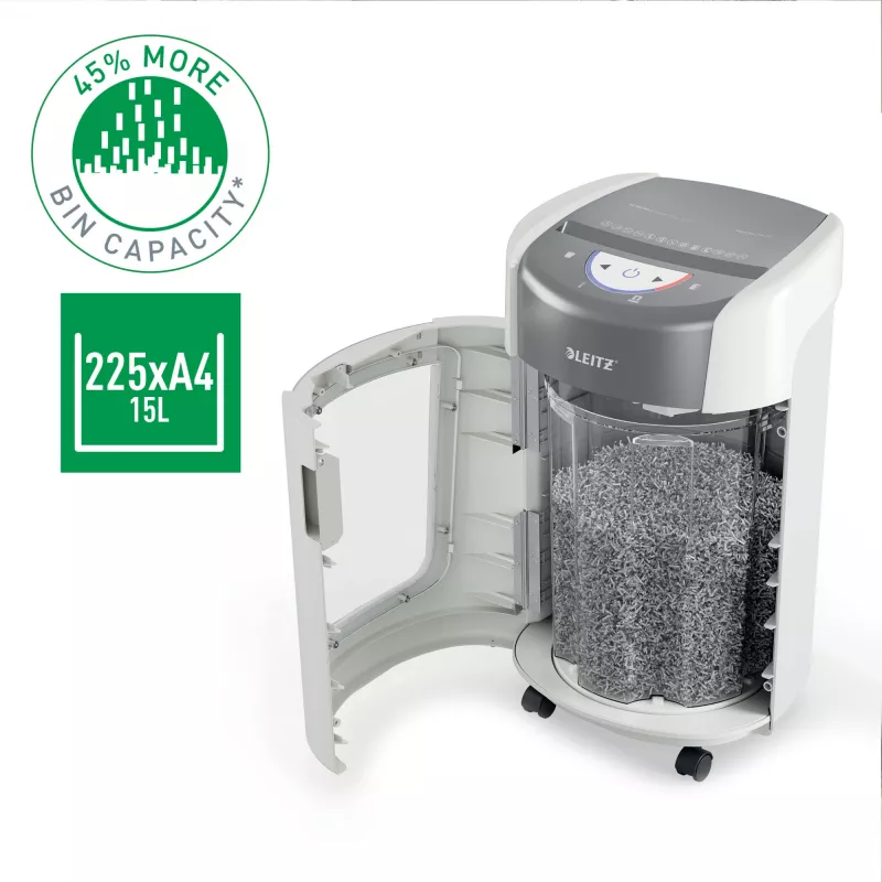 Leitz IQ OptiMax Home Office 225 microsnijder papierversnipperaar veiligheidsniveau P5 15 L – wit