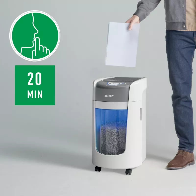 Leitz IQ OptiMax Home Office 225 microsnijder papierversnipperaar veiligheidsniveau P5 15 L – wit