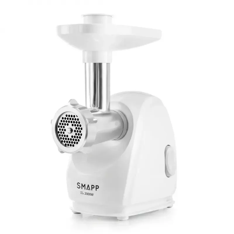 Elektrische vleesmolen SMAPP 489.81, 2000 W, 3 maalschijven (2,7–8 mm), wit