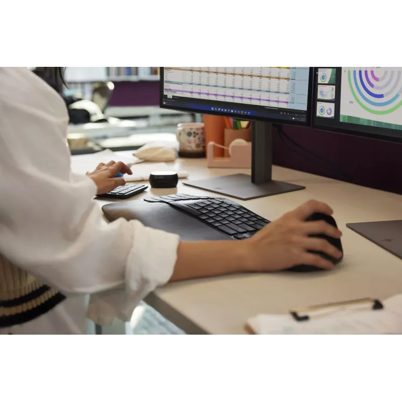 HP 925 ergonomische verticale muis, rechtshandig, verticaal ontwerp, RF draadloos + Bluetooth, 4000 DPI, zwart