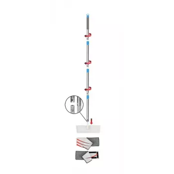 Wisserset voor natte reiniging ESPERANZA EHS004 met emmer, vervangbare microvezel wiskop, draaigewricht, 1250 mm hoogte, 1,1 kg