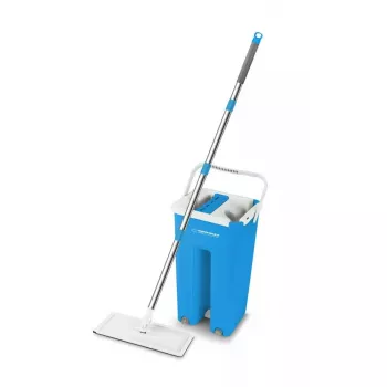 Wisserset voor natte reiniging ESPERANZA EHS004 met emmer, vervangbare microvezel wiskop, draaigewricht, 1250 mm hoogte, 1,1 kg