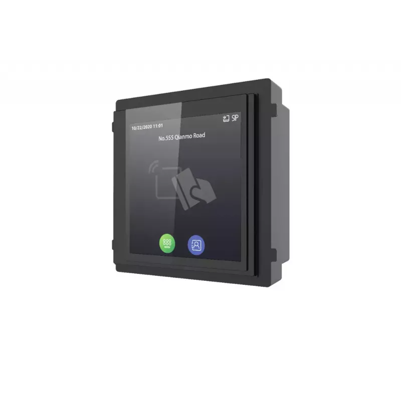 Hikvision DS-KD-TDM touchscreenmodule met Mifare-kaartlezer, 480x480 IPS, voor modulair deurstation KD8 Series Pro