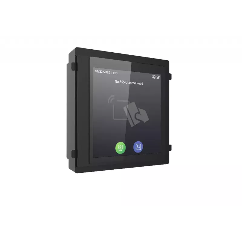 Hikvision DS-KD-TDM touchscreenmodule met Mifare-kaartlezer, 480x480 IPS, voor modulair deurstation KD8 Series Pro