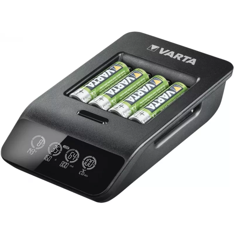 VARTA LCD Smart Charger+ met 4 AA-batterijen 2100 mAh