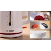 Elektrische waterkoker Bosch TWK3M121 — 1,7 L, 2400 W, wit, kunststof behuizing