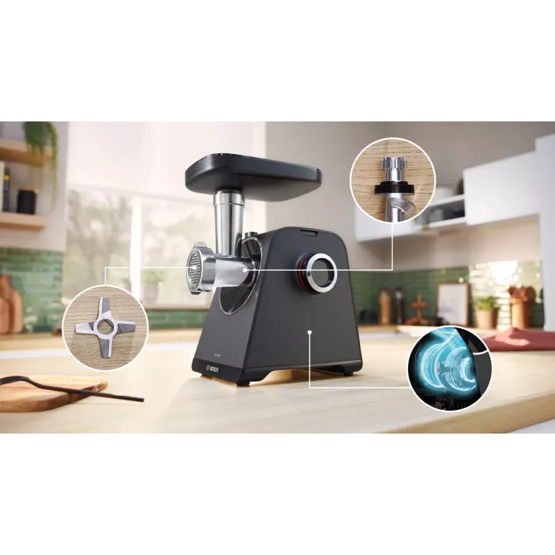 Vleesmolen Bosch Serie 4 MFWS450B 500 W, 2,5 kg/min, 2 snelheden, zwart