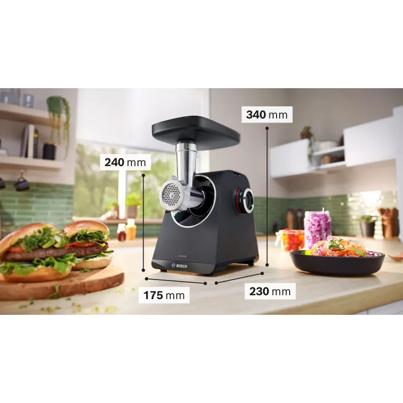 Vleesmolen Bosch Serie 4 MFWS450B 500 W, 2,5 kg/min, 2 snelheden, zwart
