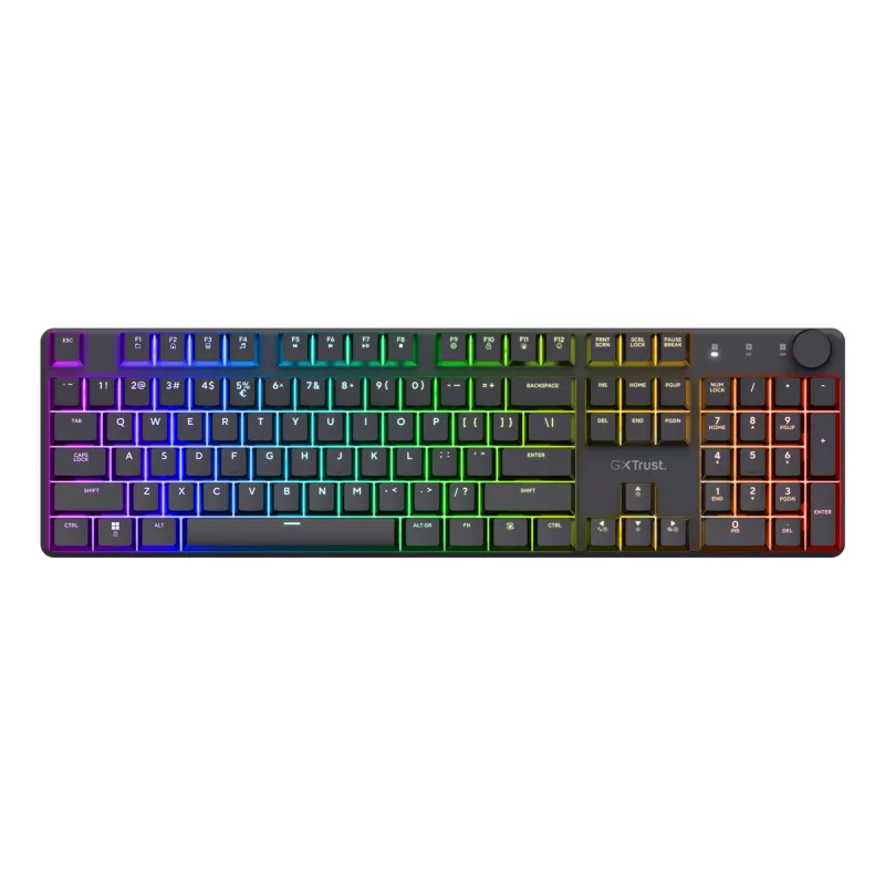 Trust GXT 868 Torix toetsenbord gaming USB + RF draadloos + Bluetooth QWERTY US Engels zwart