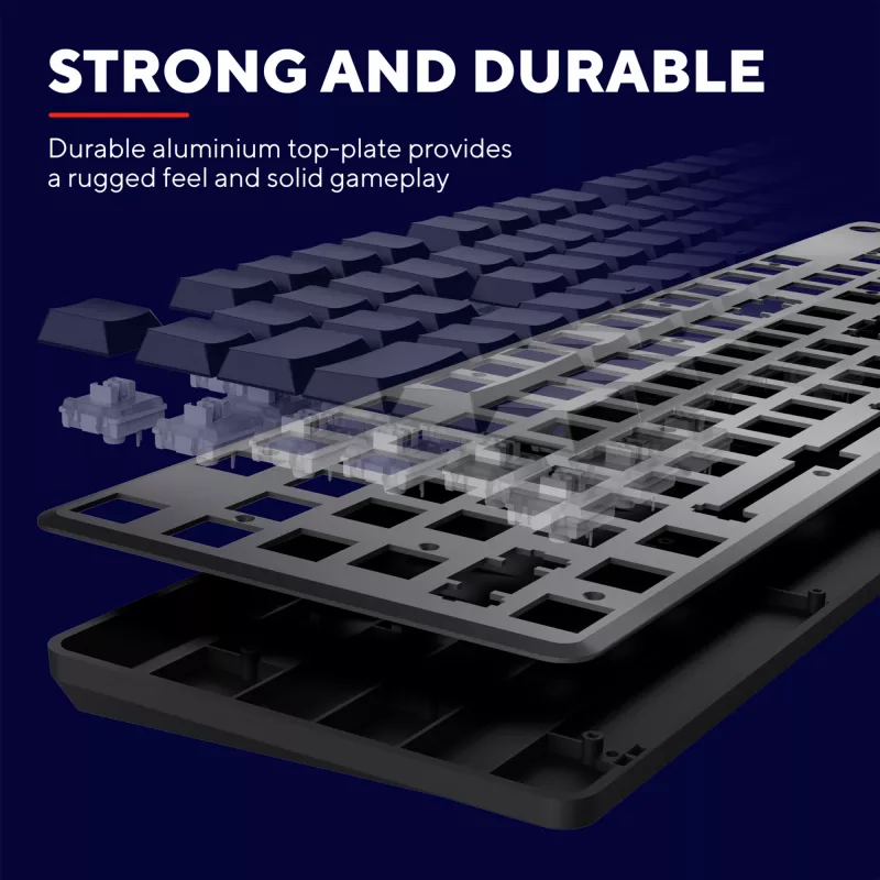 Trust GXT 868 Torix toetsenbord gaming USB + RF draadloos + Bluetooth QWERTY US Engels zwart