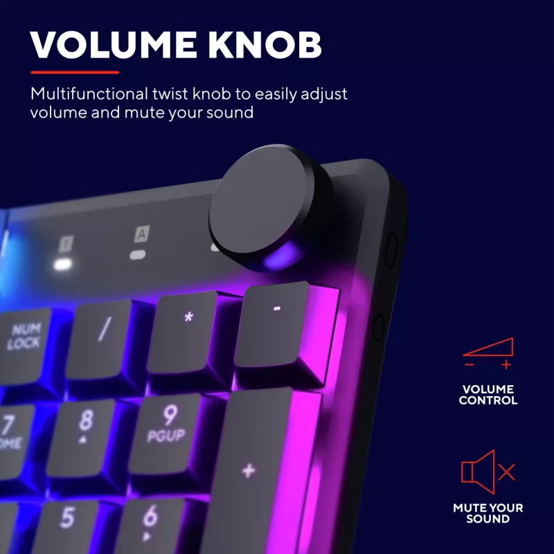 Trust GXT 868 Torix toetsenbord gaming USB + RF draadloos + Bluetooth QWERTY US Engels zwart