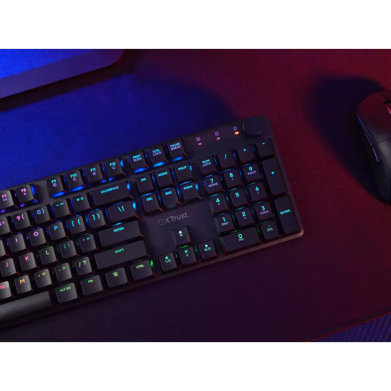 Trust GXT 868 Torix toetsenbord gaming USB + RF draadloos + Bluetooth QWERTY US Engels zwart