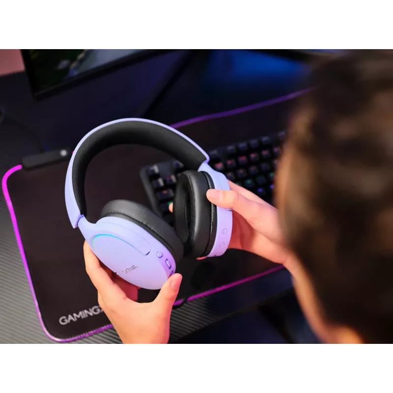 Trust GXT 491P FAYZO headset bekabeld & draadloos hoofdband gaming USB Type-A Bluetooth zwart, paars