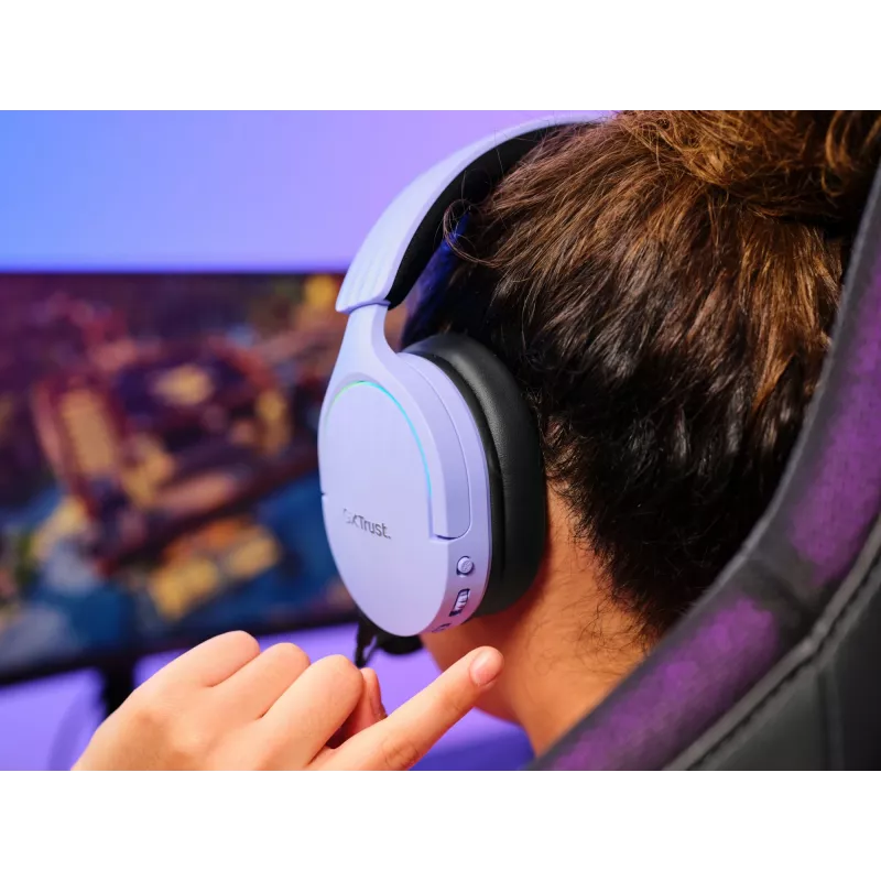 Trust GXT 491P FAYZO headset bekabeld & draadloos hoofdband gaming USB Type-A Bluetooth zwart, paars