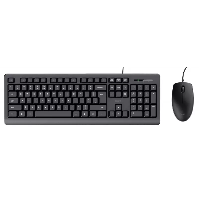 Trust Primo toetsenbord, muis inbegrepen, universeel, USB, QWERTY, US-Engels, zwart