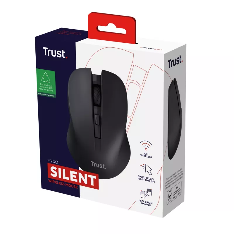 Trust Mydo muis kantoor dubbelhandig RF draadloos optisch 1800 DPI