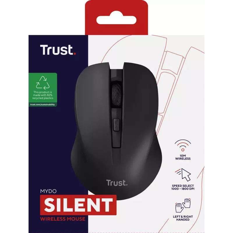 Trust Mydo muis kantoor dubbelhandig RF draadloos optisch 1800 DPI