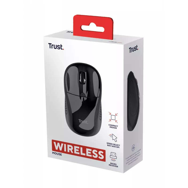 Trust 24658 muis kantoor dubbelhandig RF draadloos optisch 1600 DPI