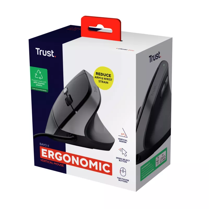 Trust Bayo II muis rechtshandig USB Type-A 2400 DPI