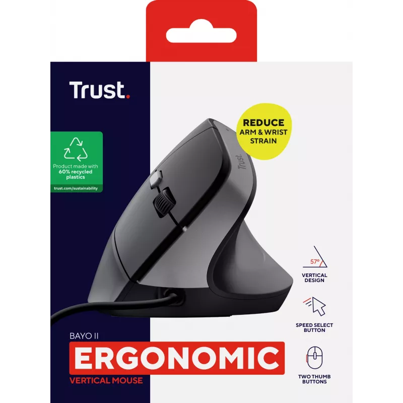 Trust Bayo II muis rechtshandig USB Type-A 2400 DPI