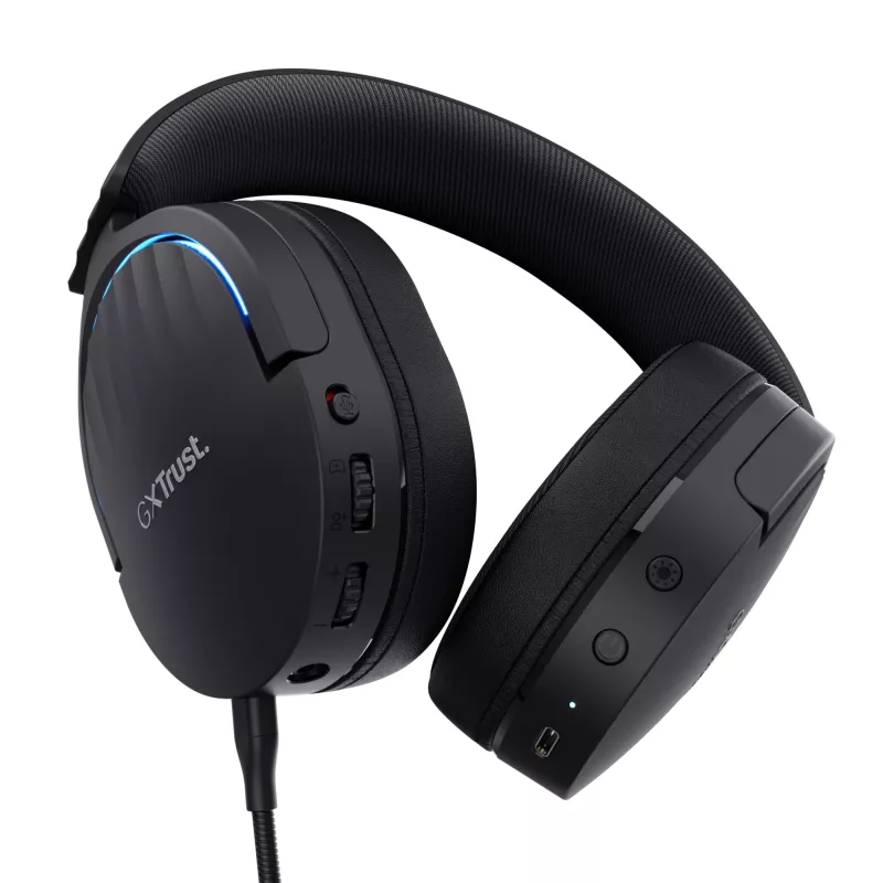 Trust GXT 491 Fayzo headset bekabeld & draadloos hoofdband gaming USB Type-C Bluetooth zwart
