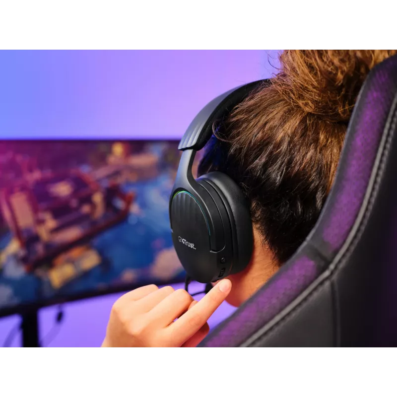 Trust GXT 491 Fayzo headset bekabeld & draadloos hoofdband gaming USB Type-C Bluetooth zwart