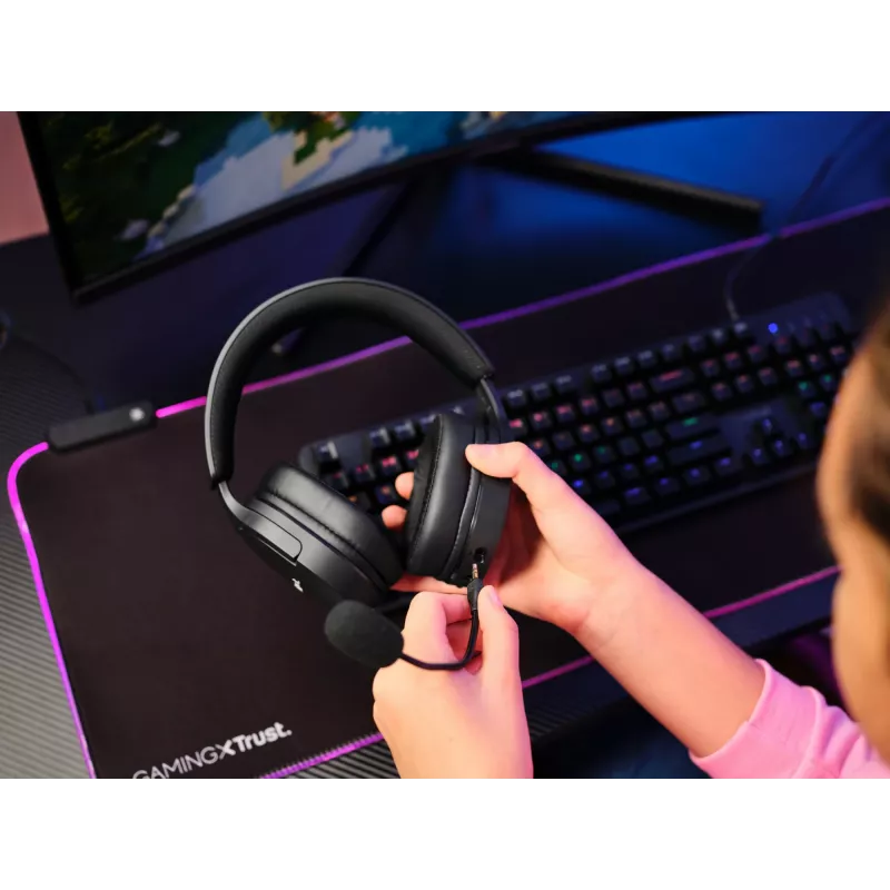 Trust GXT 491 Fayzo headset bekabeld & draadloos hoofdband gaming USB Type-C Bluetooth zwart