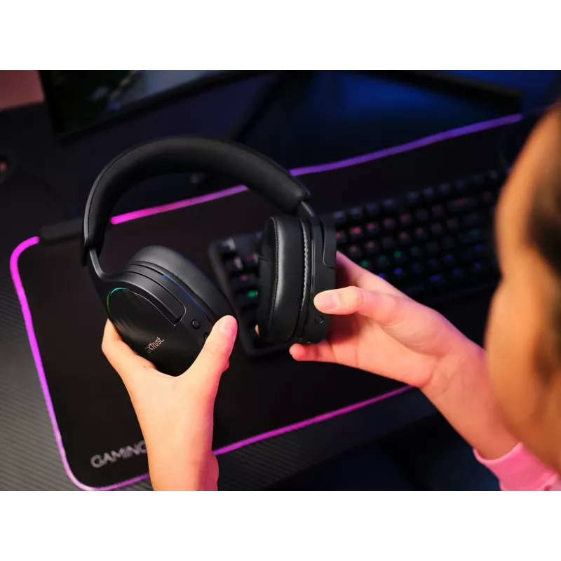Trust GXT 491 Fayzo headset bekabeld & draadloos hoofdband gaming USB Type-C Bluetooth zwart