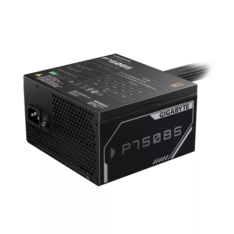 GIGABYTE P750BS voeding – PCI-E 6+2 pin x 4, 80 PLUS Bronze, 120-mm-ventilator, ATX-compatibel, EU-stekker