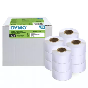 DYMO Authentic LabelWriter adresetiketten | 28 mm x 89 mm | 12 rollen met elk 130 Easy-Peel-etiketten (1.560 stuks) | zelfklevend | voor LabelWriter labelprinters
