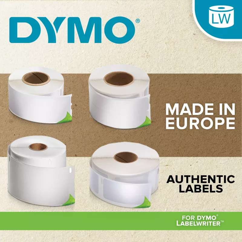 Zelfklevend printeretiket DYMO 2177565 wit gestanst 10,2x21 cm